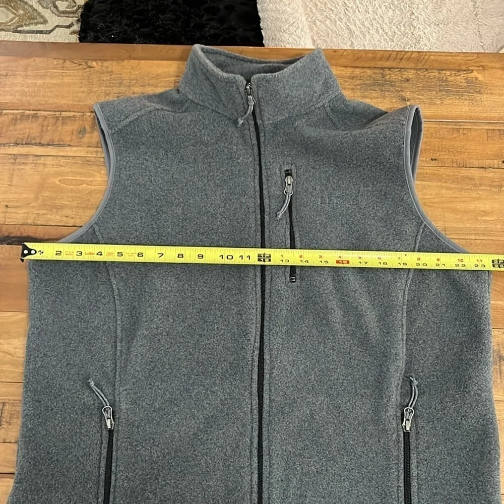 LLBean gray fleece vest, large tall